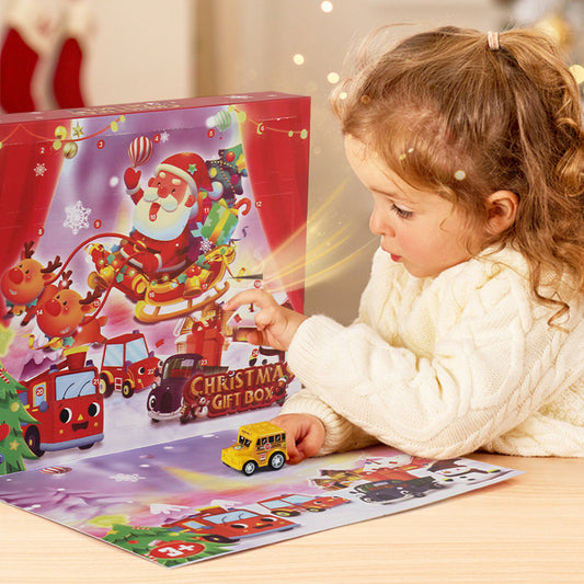 Christmas Countdown Surprise Blind Box with Inertia Toy Cars