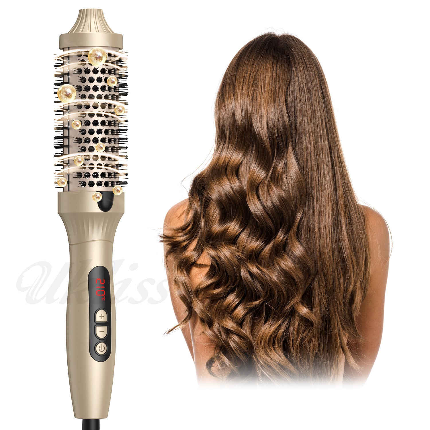 Amazon Foreign Trade Hot Air Comb Cross-Border 3-in-1 Curling Iron Straightening Hot Air Comb Roller Comb Negative Ion Multi-Use Comb