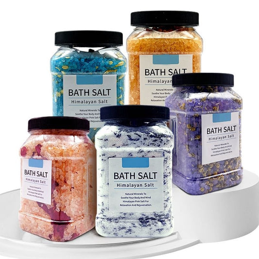Large Bottled Fragrance Product with Himalayan Mineral Particles and Rose Petals