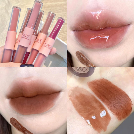 CACE Fun Double-ended Lip Glaze6Available Colors Trendy Makeup Affordable Student Lipstick Matte Hot Recommendation Dropshipping