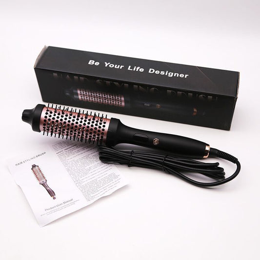 Amazon Hot-Selling Plug-In Roller Brush Hair Styling Brush Curling Iron Non-Damaging LCD Electric Comb Straightening Brush