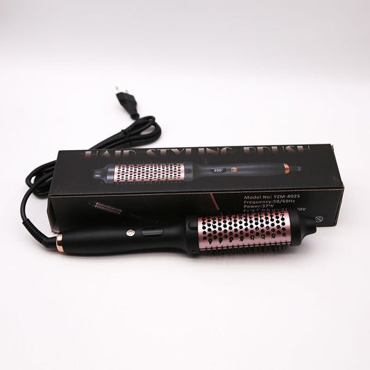 Amazon Hot-Selling Plug-In Roller Brush Hair Styling Brush Curling Iron Non-Damaging LCD Electric Comb Straightening Brush