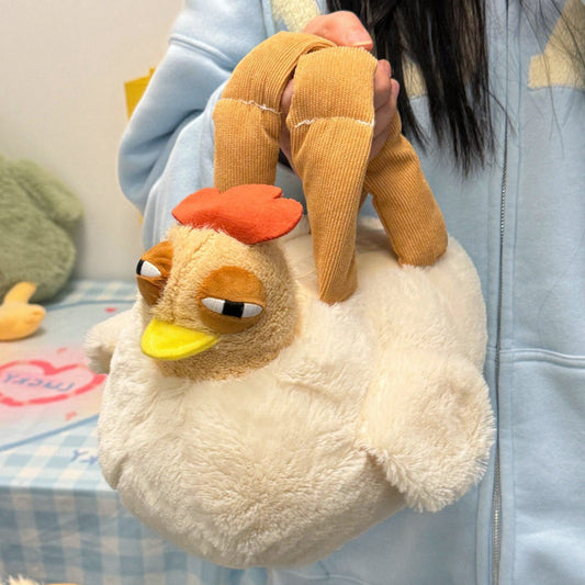Adorable Chicken Shoulder Backpack Crossbody Plush Toy