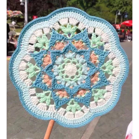 Crochet Knitting Yarn Ancient Style Round Fan DIY Kit Handmade