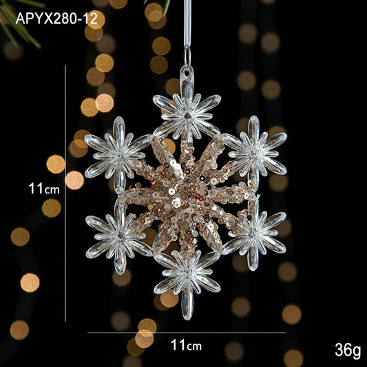 Acrylic Hangjng Ornament as Christmas Decorations in Christmas Tree Scene