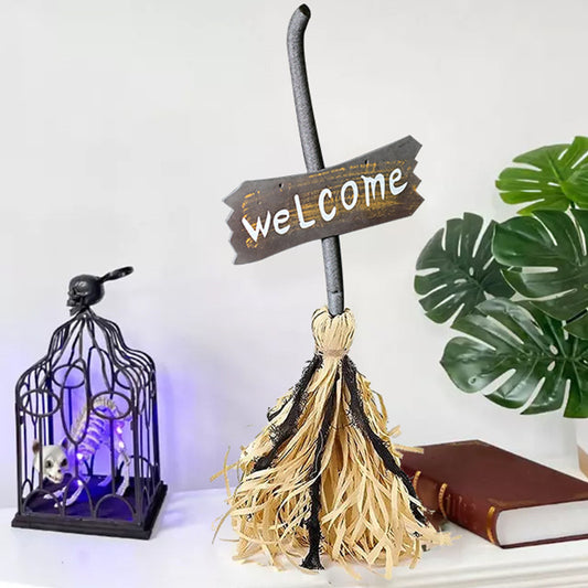 Halloween Broomstick with Glowing Magic for Spooky Bar Ghost House