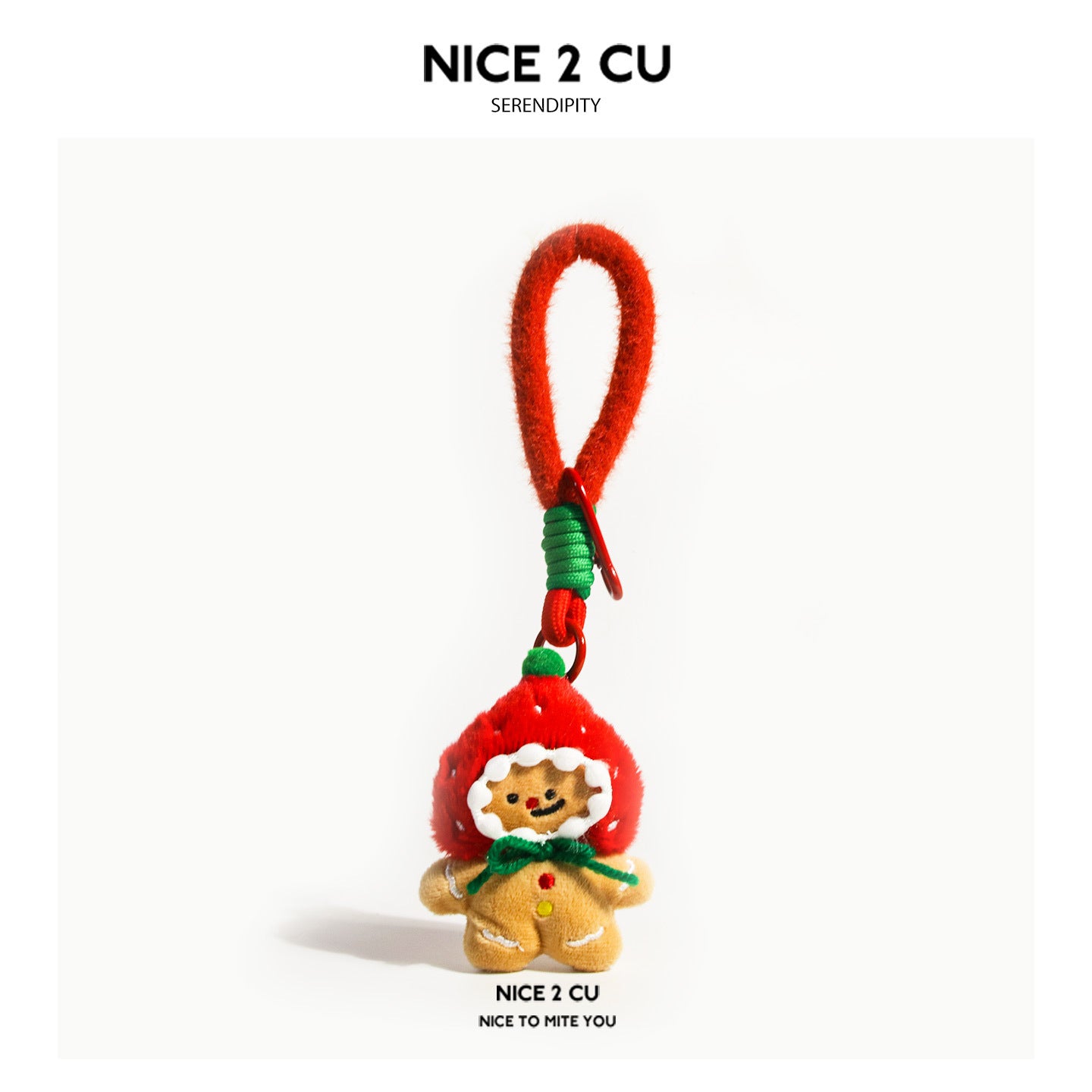 Original Christmas Tree Little Cat Plush Doll Backpack Pendant Bag Charm Keychain Gingerbread Man Gift for Giving