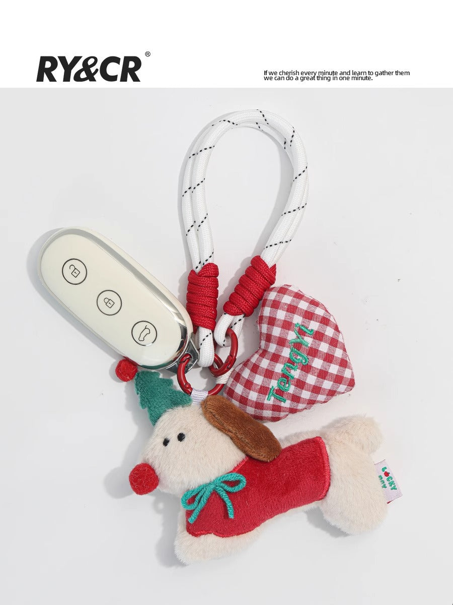 Cute Puppy ins Pendant Plush Doll Couple Backpack Cartoon Doll Bag Pendant Keychain Gift