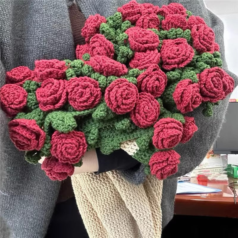 Rose Bouquet Blanket Hand-Knitted DIY Kit Yarn Ball Crochet Flower Blanket Crochet Lily of the Valley