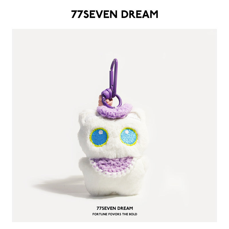 Squeaky Little Black Cat Super Cute Cartoon Plush Backpack Pendant Dopamine Bib Hanging Decoration Keychain Trendy Couple