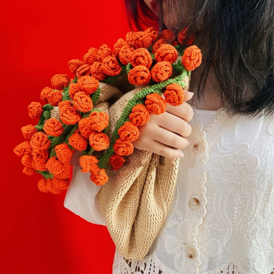 Rose Bouquet Blanket Hand-Knitted DIY Kit Yarn Ball Crochet Flower Blanket Crochet Lily of the Valley