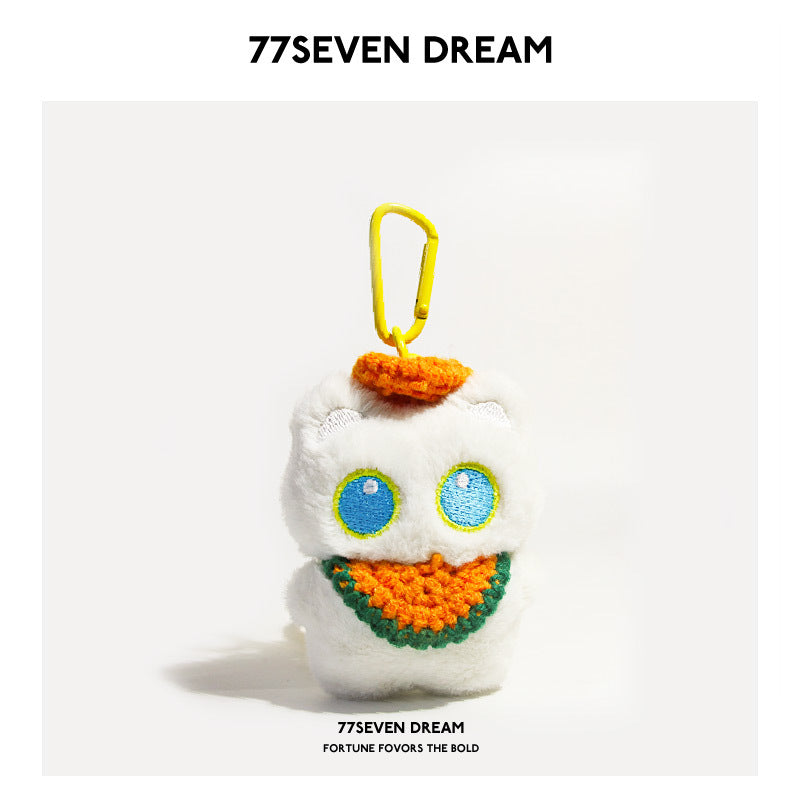 Squeaky Little Black Cat Super Cute Cartoon Plush Backpack Pendant Dopamine Bib Hanging Decoration Keychain Trendy Couple