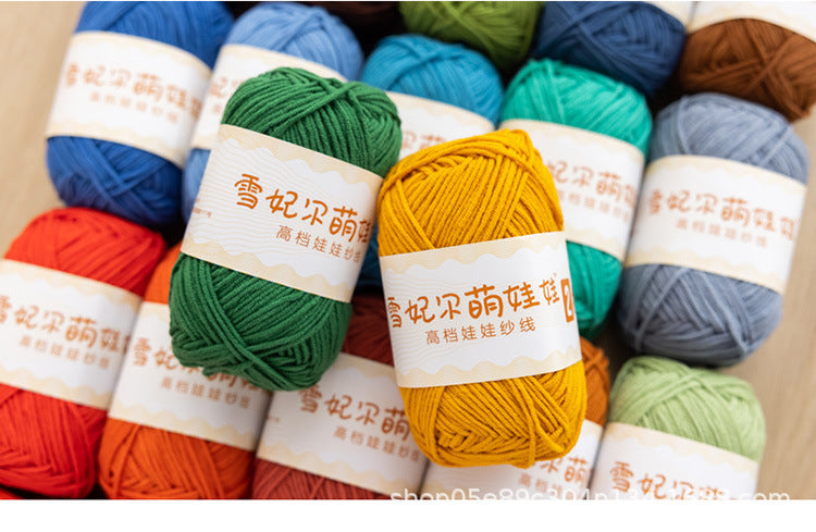 Snow Fairy Cute Doll No. 2 4-Ply Combed Cotton Milk Handmade Crochet DIY Knitting Kit Doll Yarn Ball