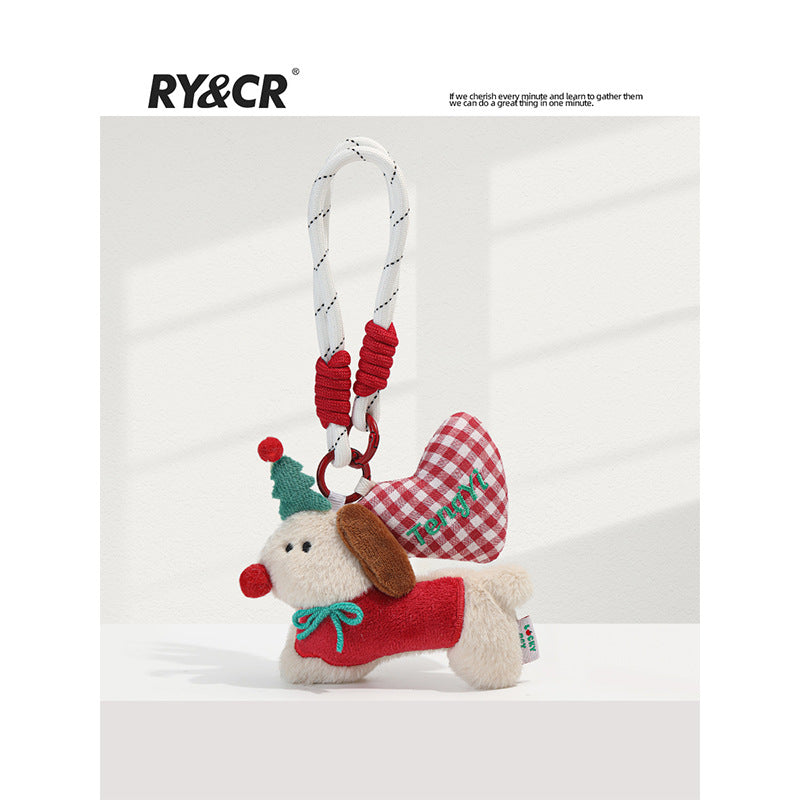 Cute Puppy ins Pendant Plush Doll Couple Backpack Cartoon Doll Bag Pendant Keychain Gift