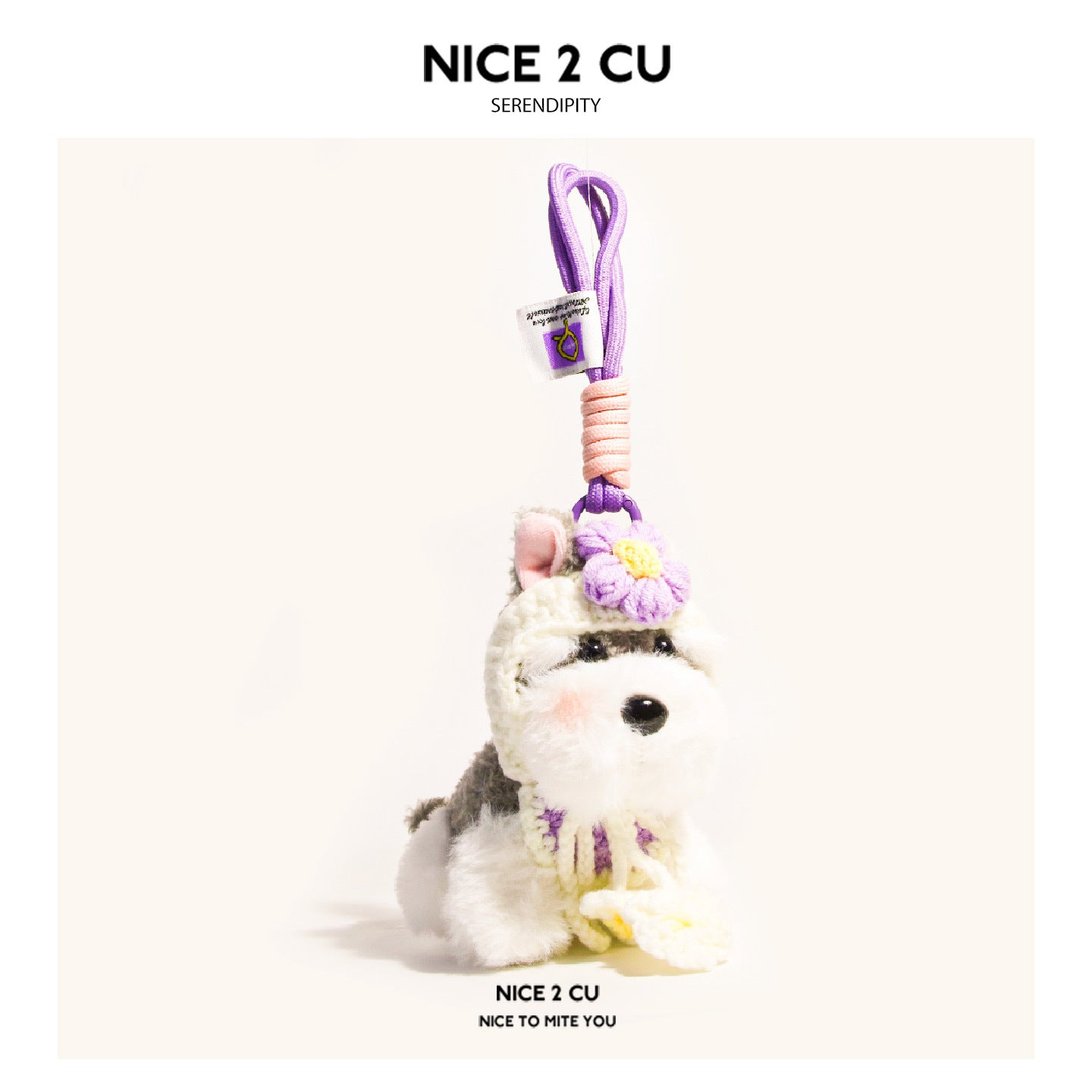 Cute Original Plush Puppy Schnauzer Doll Bag Pendant Keychain Accessory Best Friend Gift Couple