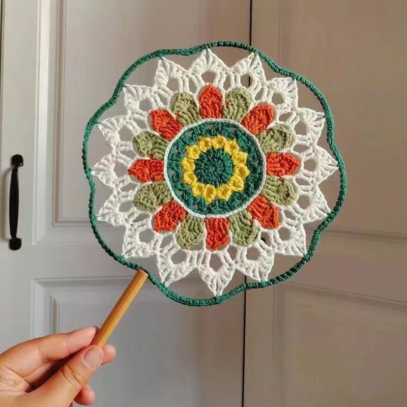 Crochet Knitting Yarn Ancient Style Round Fan DIY Kit Handmade