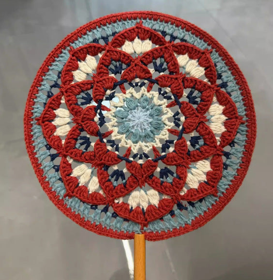 Crochet Knitting Yarn Ancient Style Round Fan DIY Kit Handmade