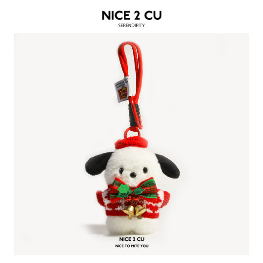 Christmas Cute Pacha Backpack Pendant Bib Plush Doll diy Keychain Doll Bag Couple Gift