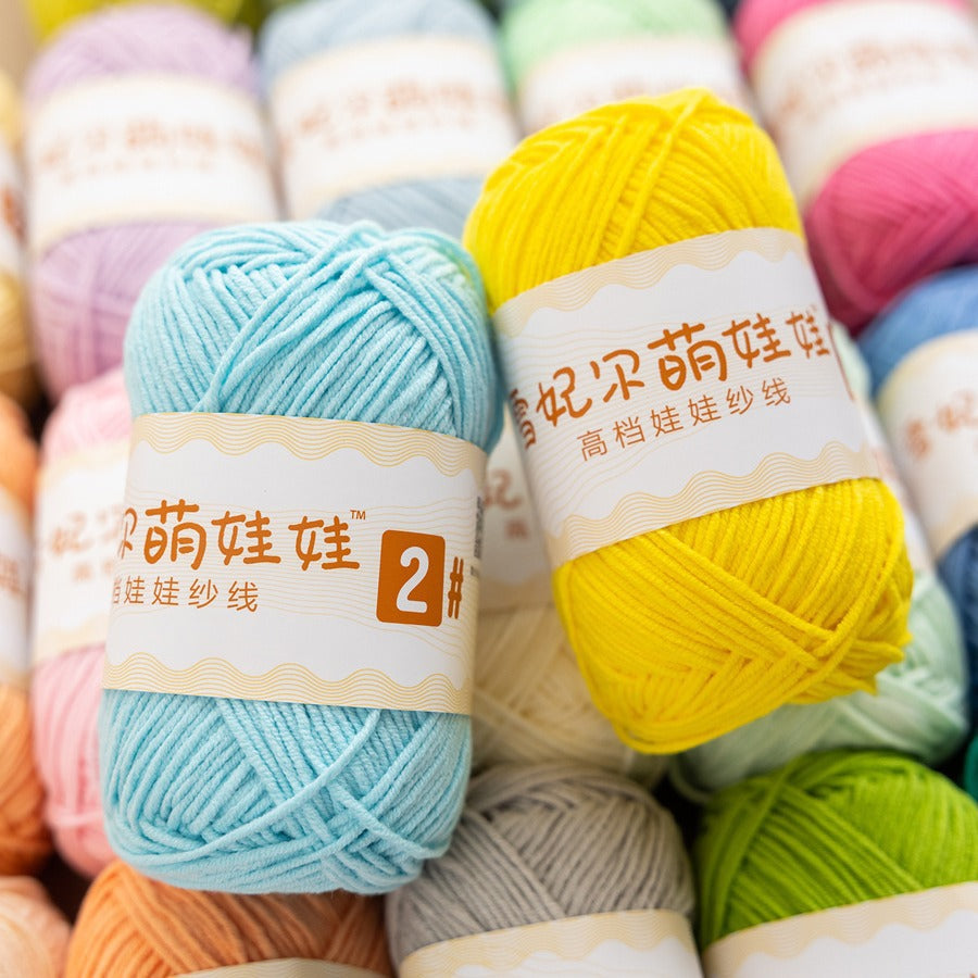 Snow Fairy Cute Doll No. 2 4-Ply Combed Cotton Milk Handmade Crochet DIY Knitting Kit Doll Yarn Ball