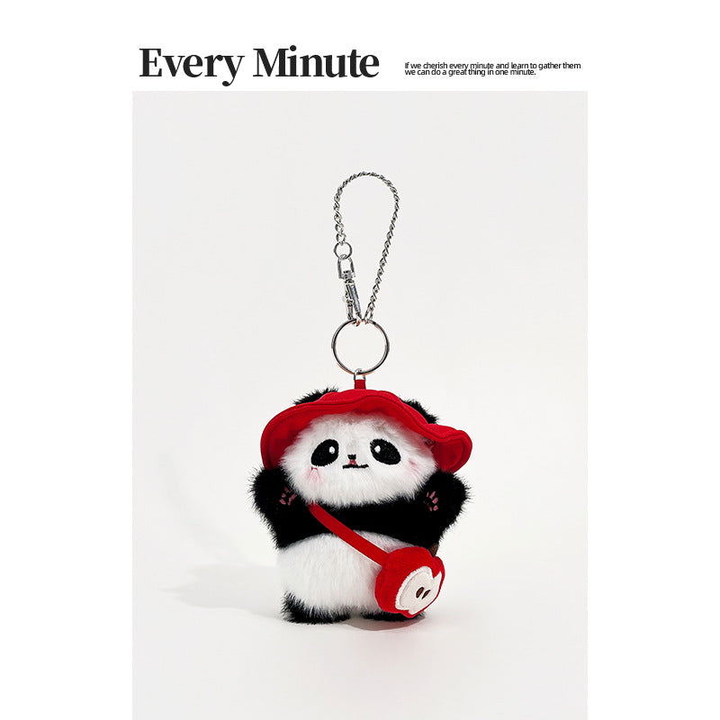 Cartoon Outing Bamboo Shoot Backpack Giant Panda Plush Doll Pendant Cute Couple Backpack Small Pendant Wholesale Gift