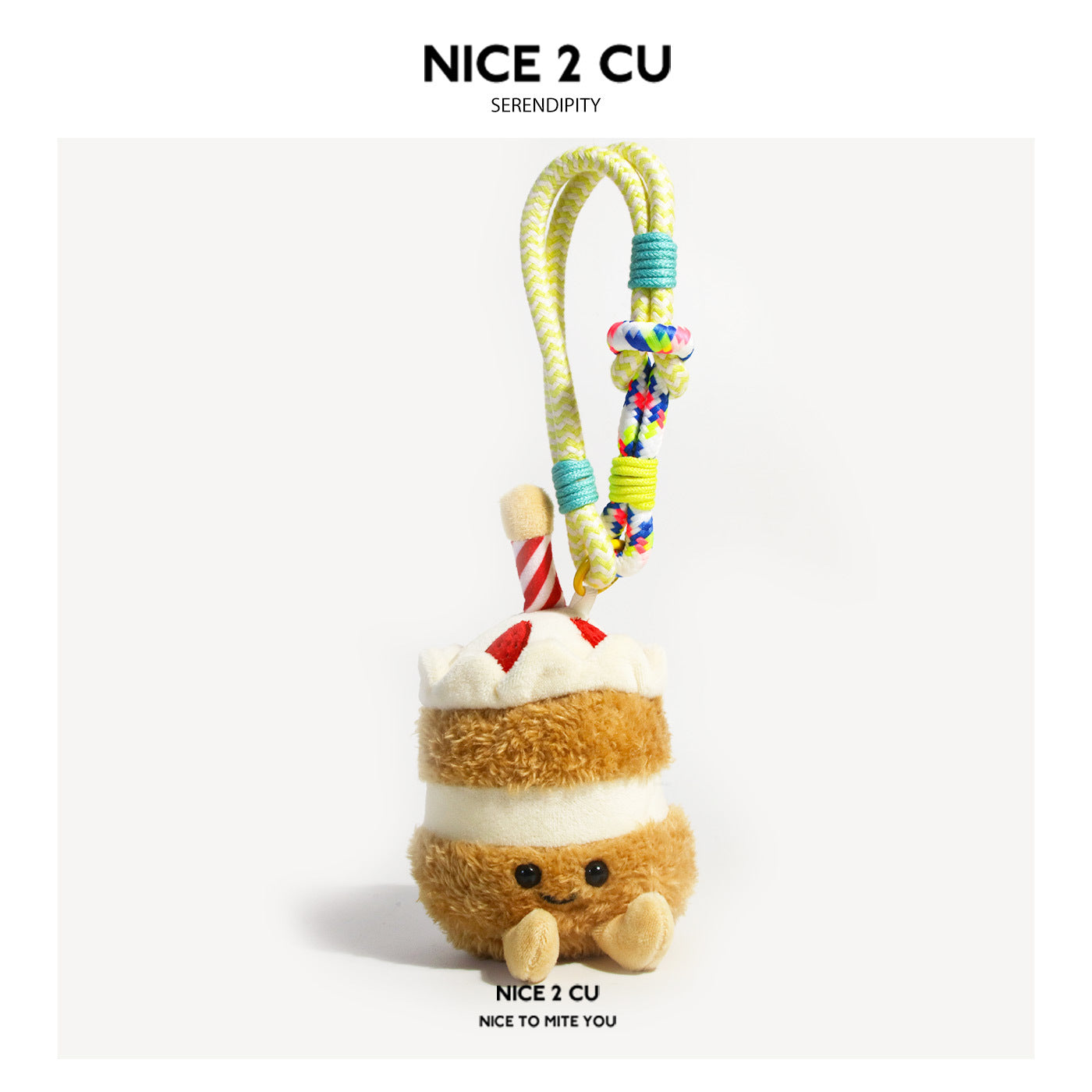 Cute Matcha Cake Plush Doll Dessert Backpack Pendant Toy Backpack Decoration Gift for Couples Birthday Present