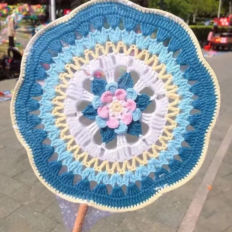 Crochet Knitting Yarn Ancient Style Round Fan DIY Kit Handmade