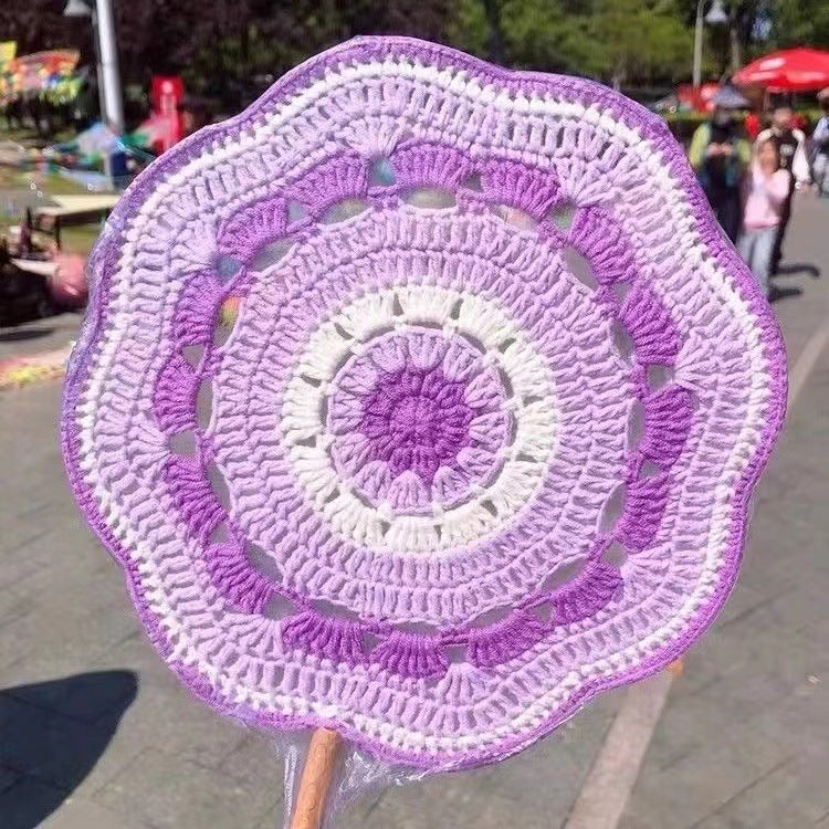 Crochet Knitting Yarn Ancient Style Round Fan DIY Kit Handmade