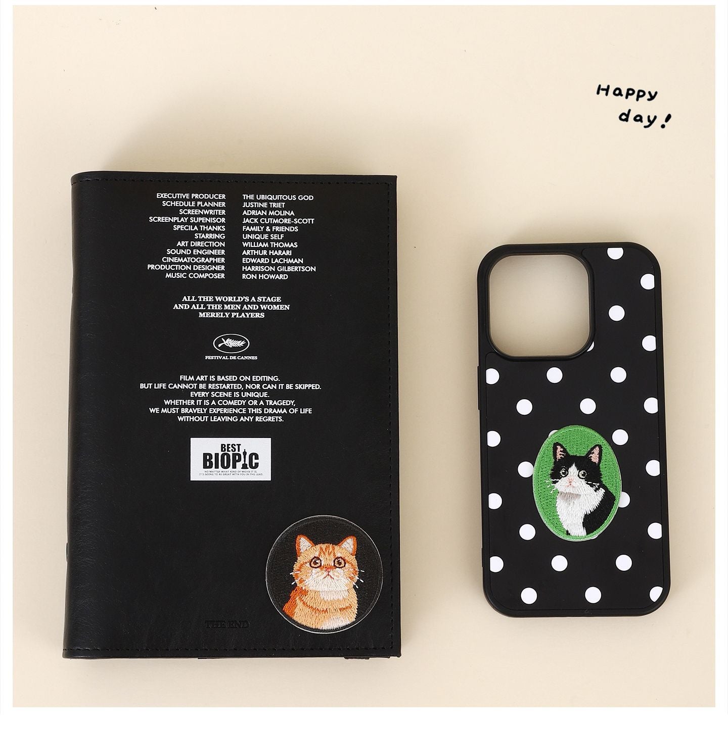 Original Copyright Cute Kitten Embroidery Sticker Self-Adhesive Fabric Patch Sticker