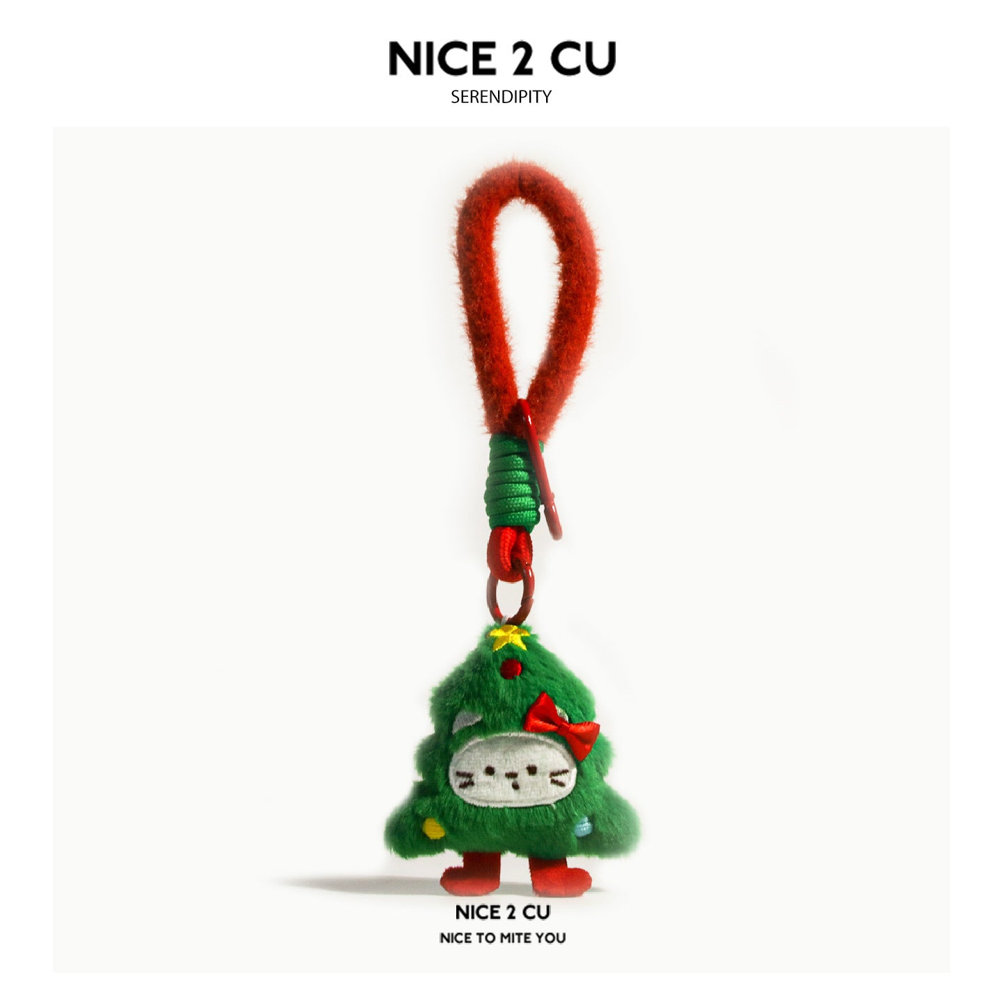 Original Christmas Tree Little Cat Plush Doll Backpack Pendant Bag Charm Keychain Gingerbread Man Gift for Giving