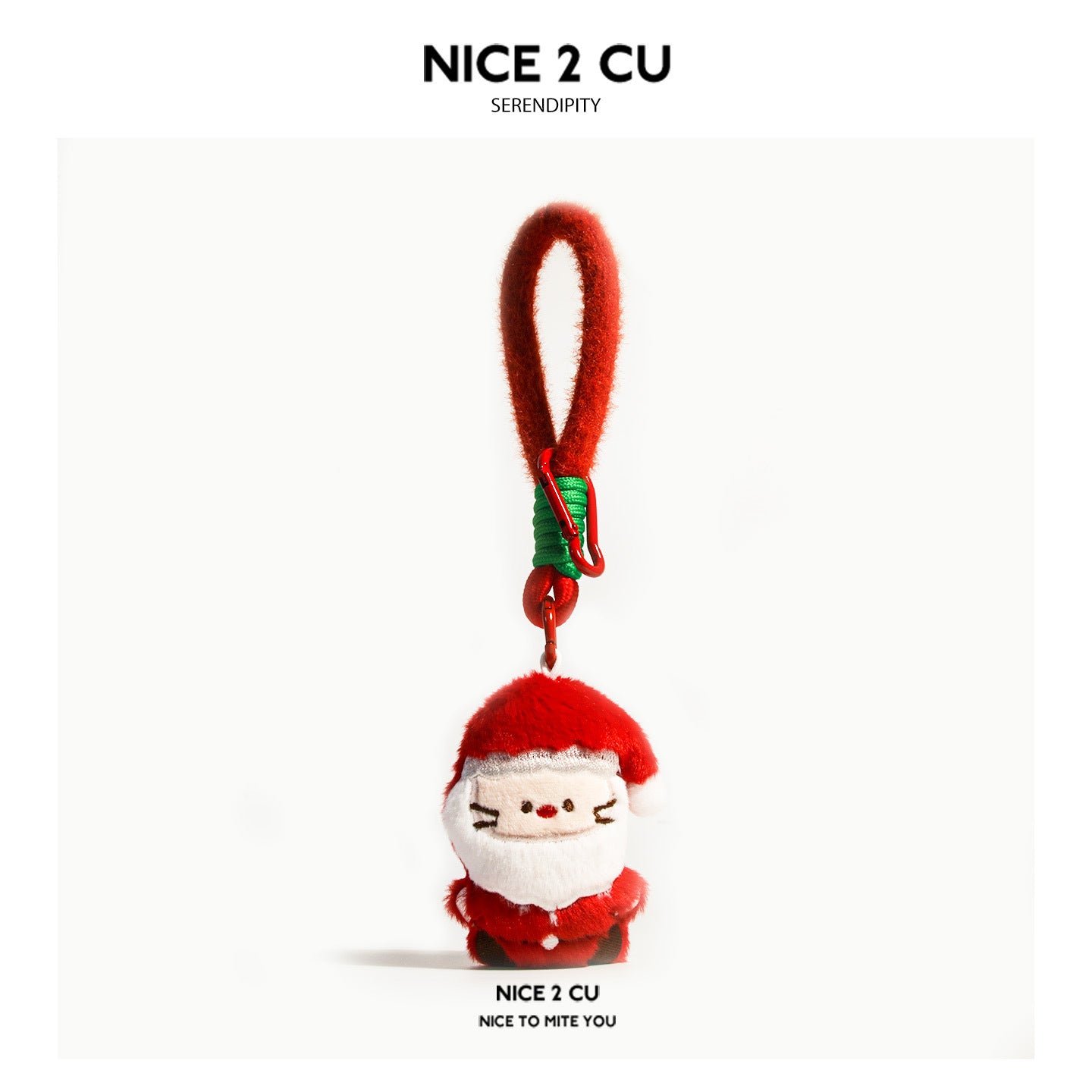 Original Christmas Tree Little Cat Plush Doll Backpack Pendant Bag Charm Keychain Gingerbread Man Gift for Giving