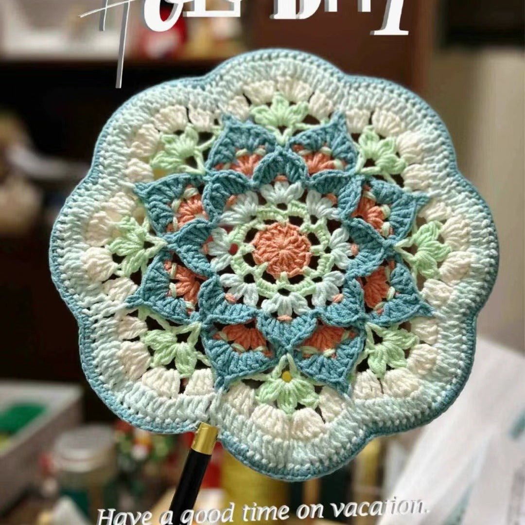 Crochet Knitting Yarn Ancient Style Round Fan DIY Kit Handmade