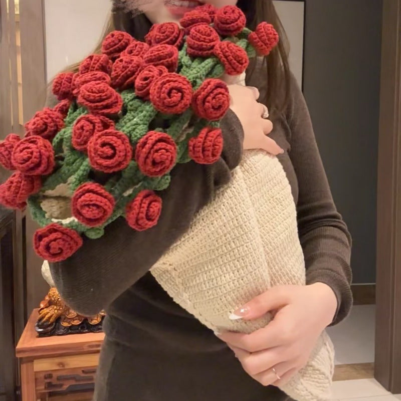 Rose Bouquet Blanket Hand-Knitted DIY Kit Yarn Ball Crochet Flower Blanket Crochet Lily of the Valley