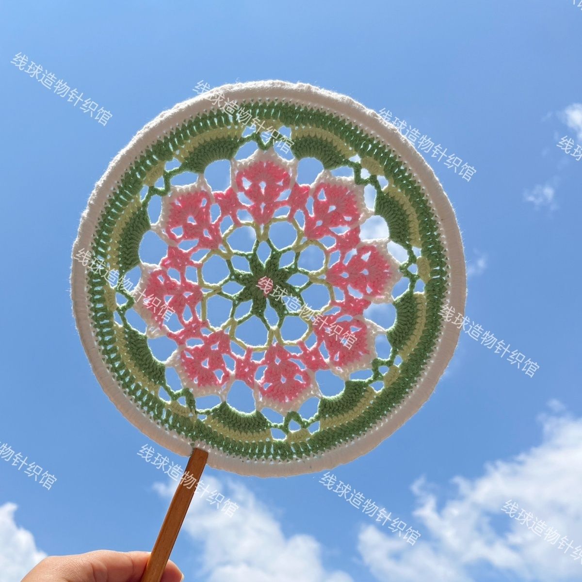 Crochet Knitting Yarn Ancient Style Round Fan DIY Kit Handmade