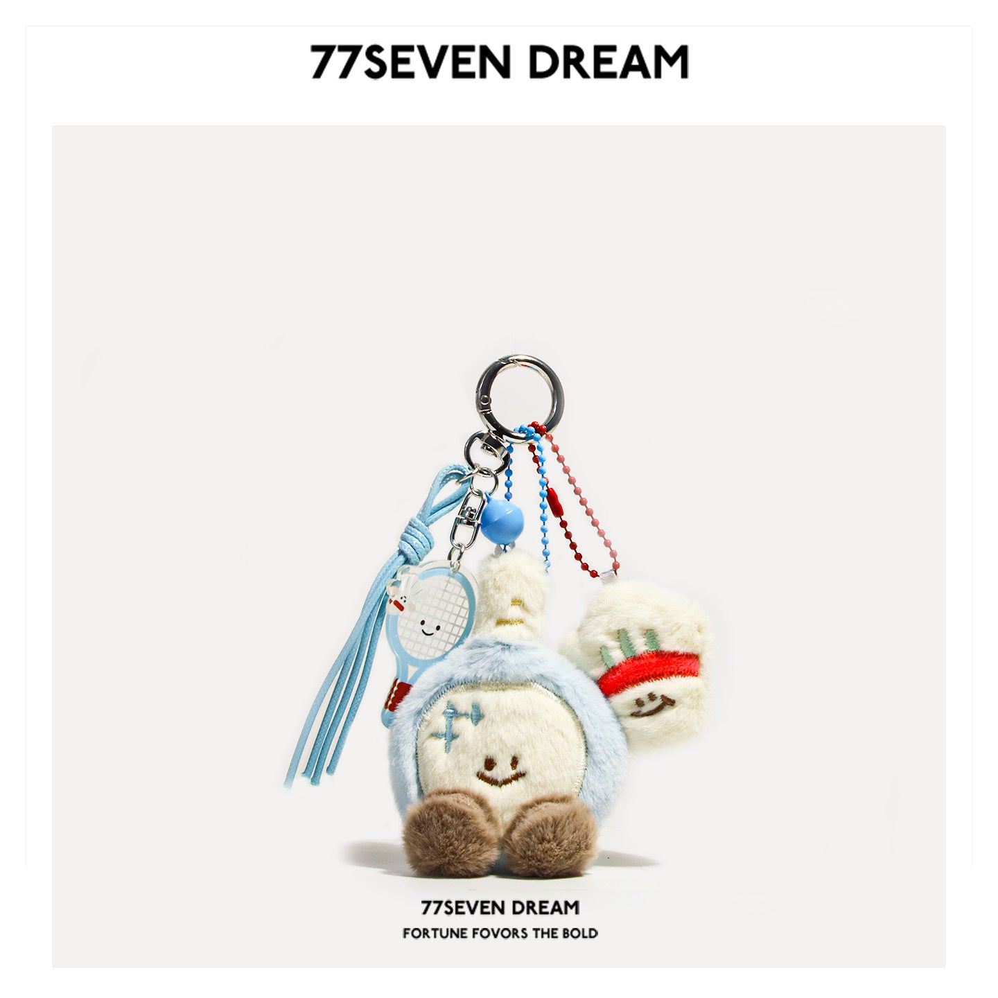 Cute Badminton Tennis Doll Keychain Plush Doll School Bag Pendant Student Couple Gift Bag Pendant