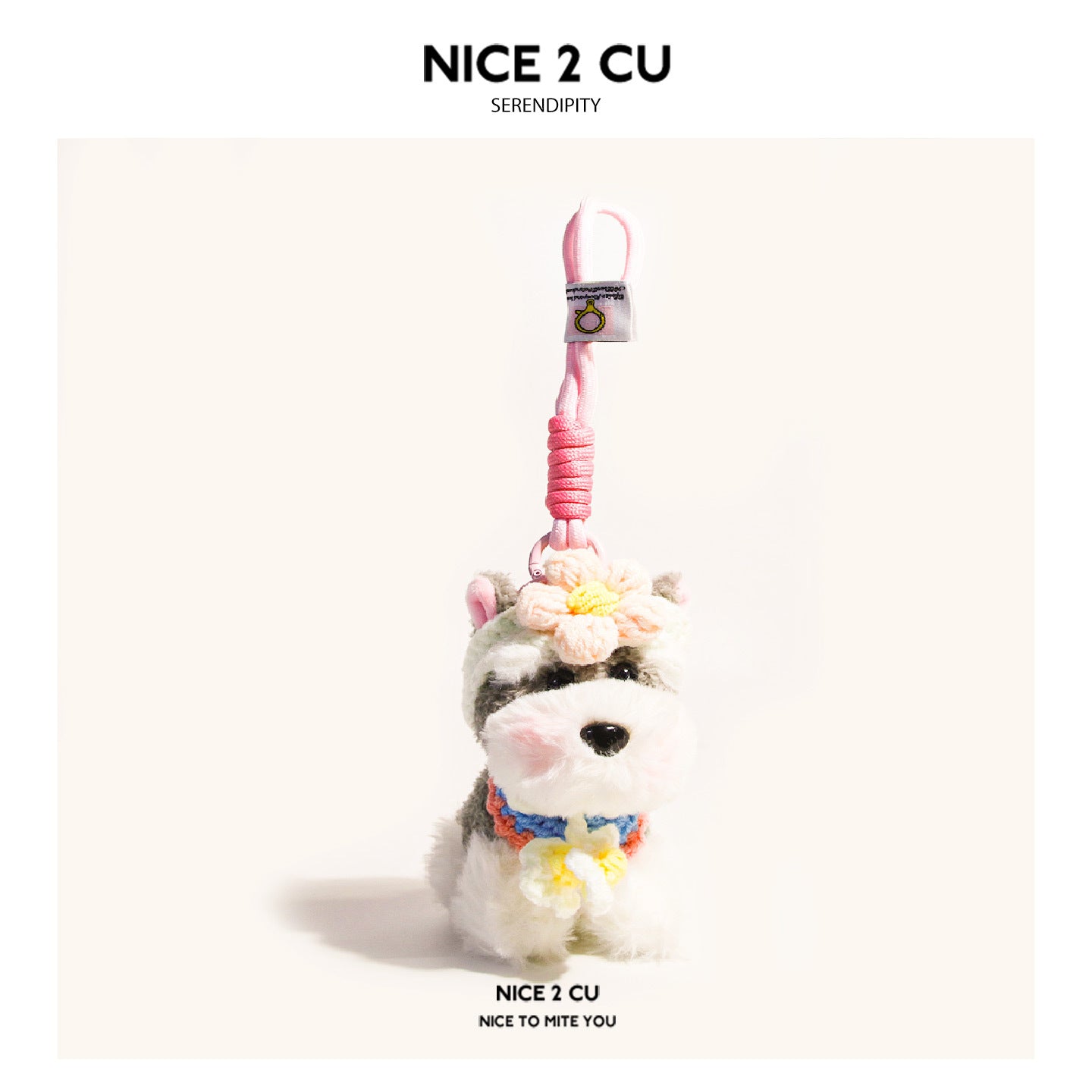 Cute Original Plush Puppy Schnauzer Doll Bag Pendant Keychain Accessory Best Friend Gift Couple