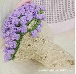 Rose Bouquet Blanket Hand-Knitted DIY Kit Yarn Ball Crochet Flower Blanket Crochet Lily of the Valley