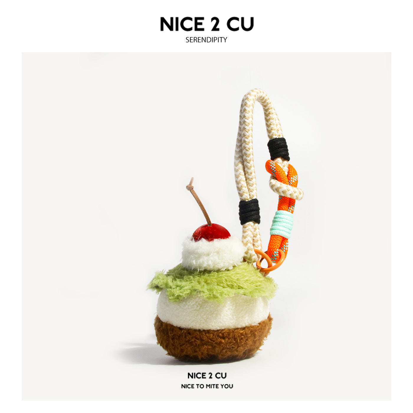 Cute Matcha Cake Plush Doll Dessert Backpack Pendant Toy Backpack Decoration Gift for Couples Birthday Present