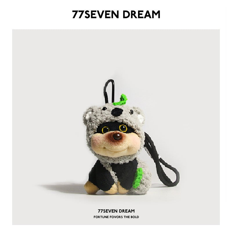 Original Bee Swollen Face Puppy Plush Backpack Pendant Cute Doll Exquisite Ornament Car Keychain Creative