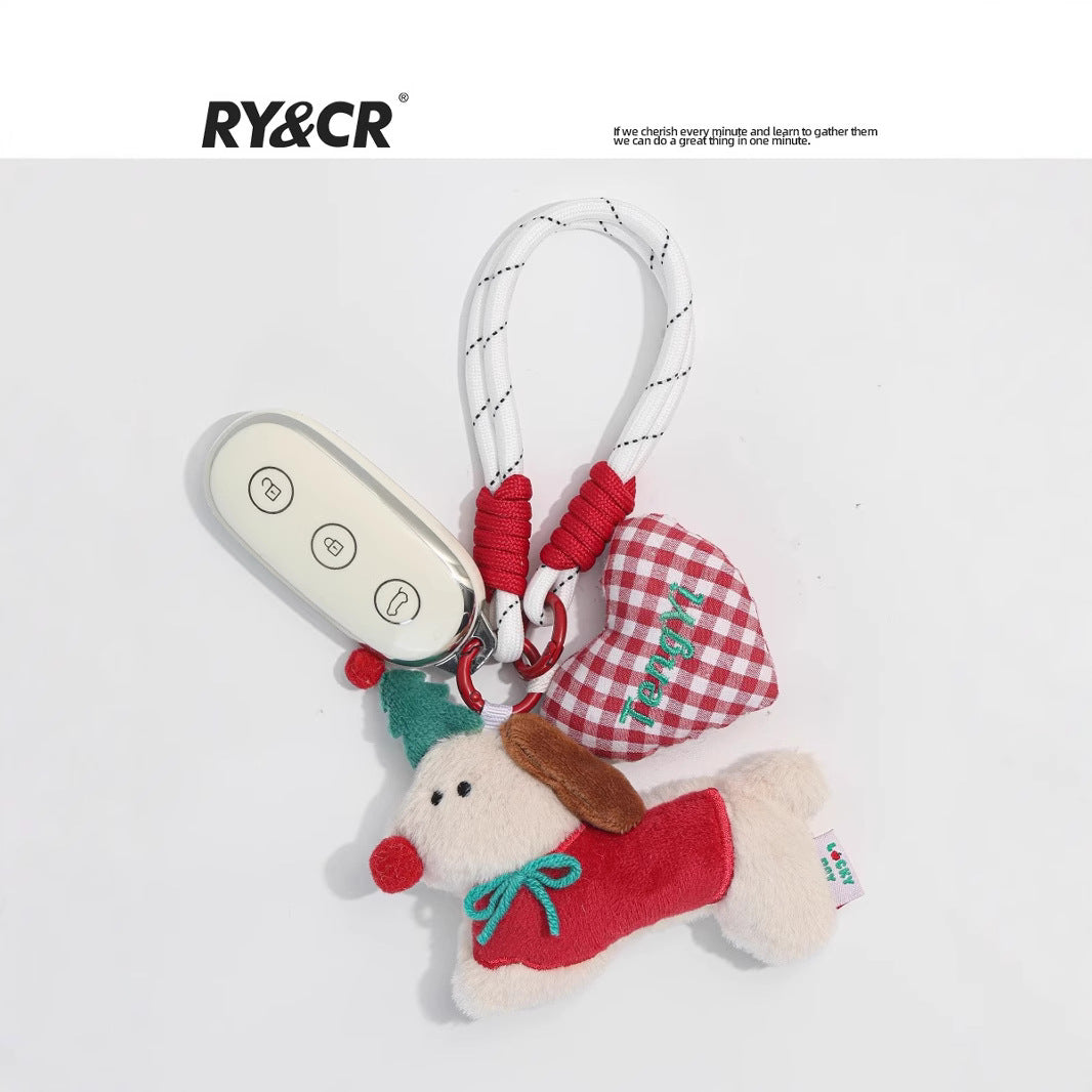 Cute Puppy ins Pendant Plush Doll Couple Backpack Cartoon Doll Bag Pendant Keychain Gift