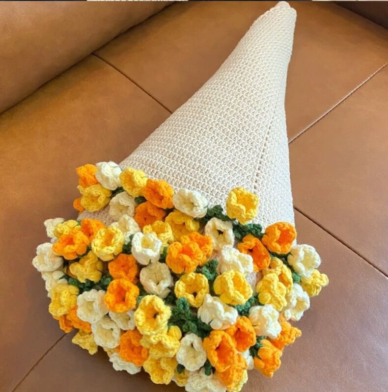 Rose Bouquet Blanket Hand-Knitted DIY Kit Yarn Ball Crochet Flower Blanket Crochet Lily of the Valley