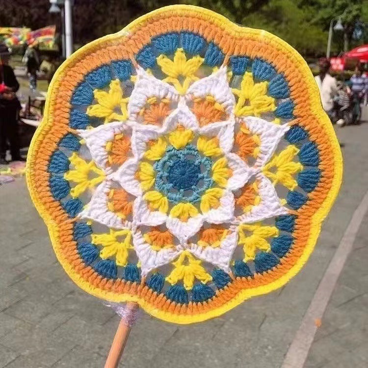 Crochet Knitting Yarn Ancient Style Round Fan DIY Kit Handmade
