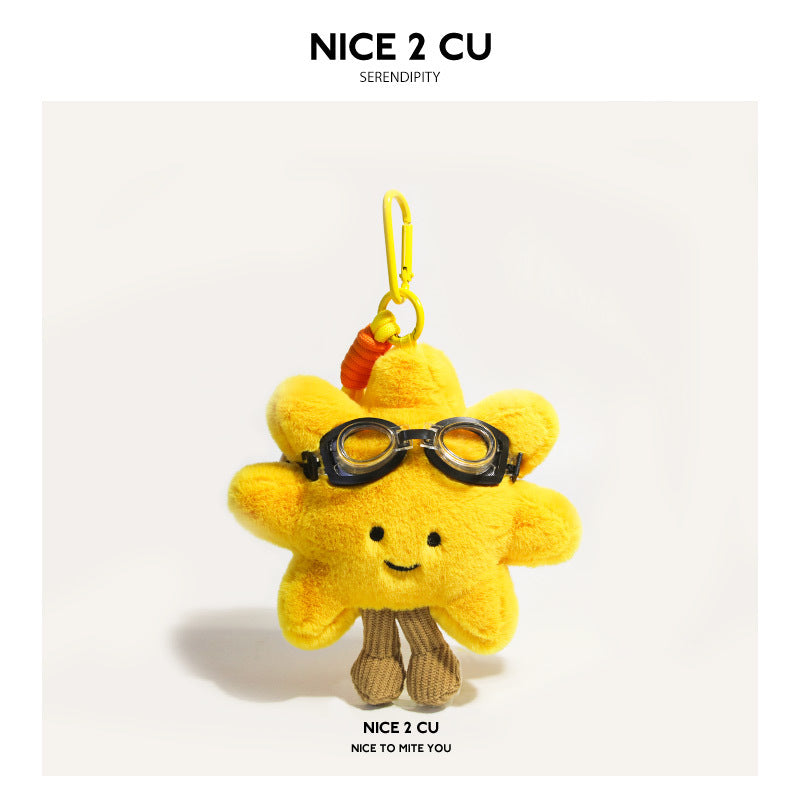 Super Cute Sunflower Backpack Plush Doll Pendant