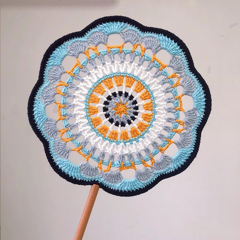 Crochet Knitting Yarn Ancient Style Round Fan DIY Kit Handmade