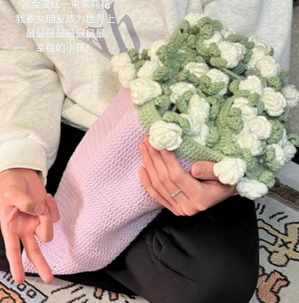 Rose Bouquet Blanket Hand-Knitted DIY Kit Yarn Ball Crochet Flower Blanket Crochet Lily of the Valley