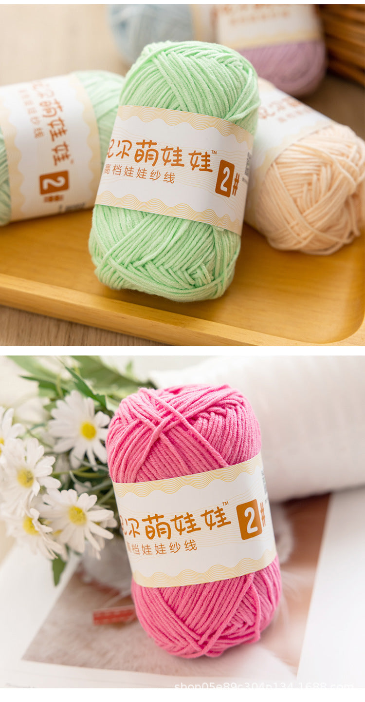 Snow Fairy Cute Doll No. 2 4-Ply Combed Cotton Milk Handmade Crochet DIY Knitting Kit Doll Yarn Ball