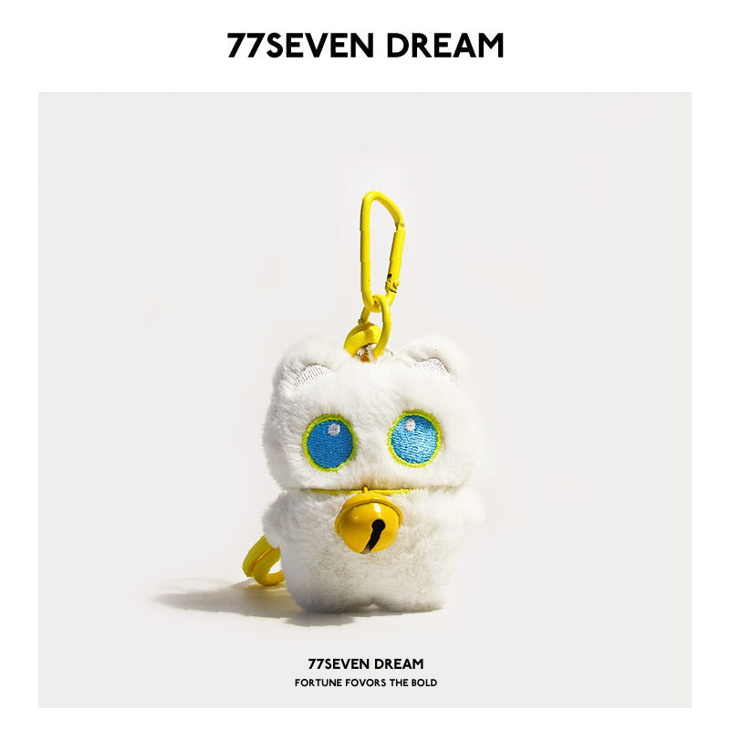 Squeaky Little Black Cat Super Cute Cartoon Plush Backpack Pendant Dopamine Bib Hanging Decoration Keychain Trendy Couple