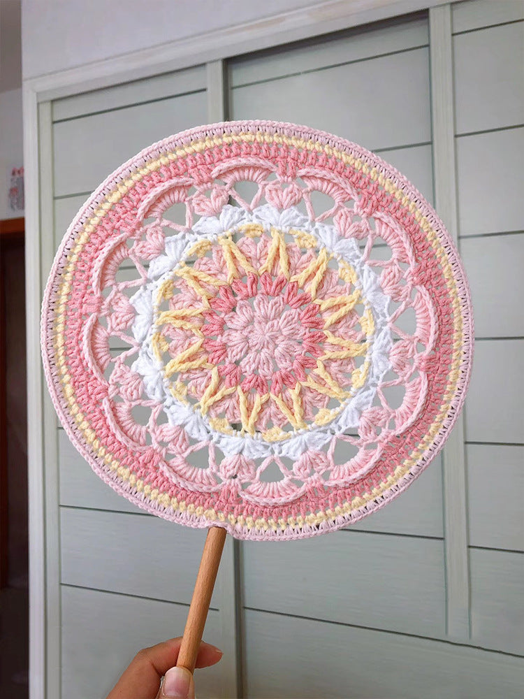 Crochet Knitting Yarn Ancient Style Round Fan DIY Kit Handmade