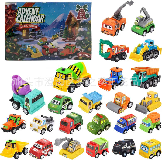 2025 Year Christmas Countdown Calendar for Boys with 24-Day Surprise and Pull-Back Car Set