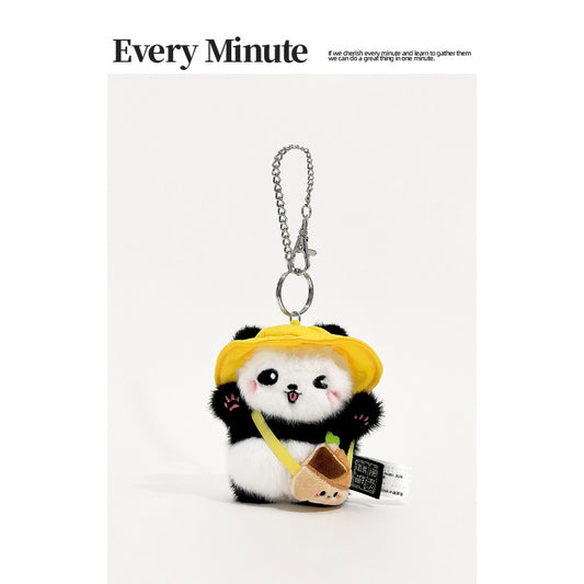 Cartoon Outing Bamboo Shoot Backpack Giant Panda Plush Doll Pendant Cute Couple Backpack Small Pendant Wholesale Gift