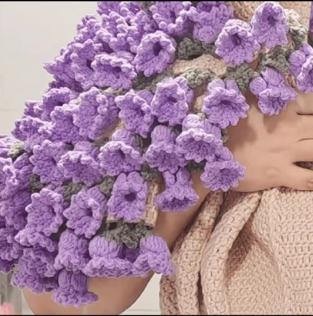 Rose Bouquet Blanket Hand-Knitted DIY Kit Yarn Ball Crochet Flower Blanket Crochet Lily of the Valley